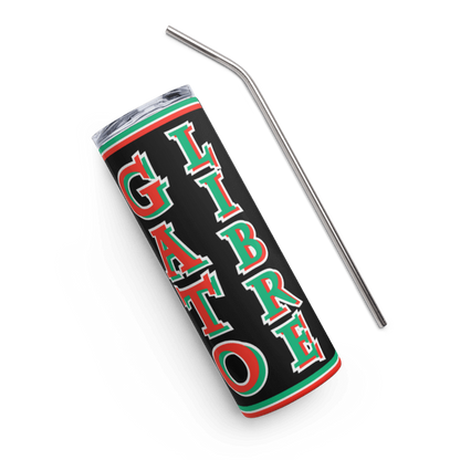 Gato Libre Stainless Steel Tumbler with straw - Back 11