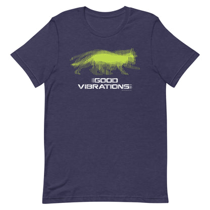 Good Vibrations, cat t-shirt, Navy Blue Full Front